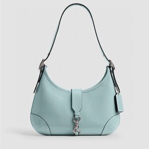 Coach Hamptons Hobo Bag Light Blue Crinkle Patent Leather 2005 re Edition NWT